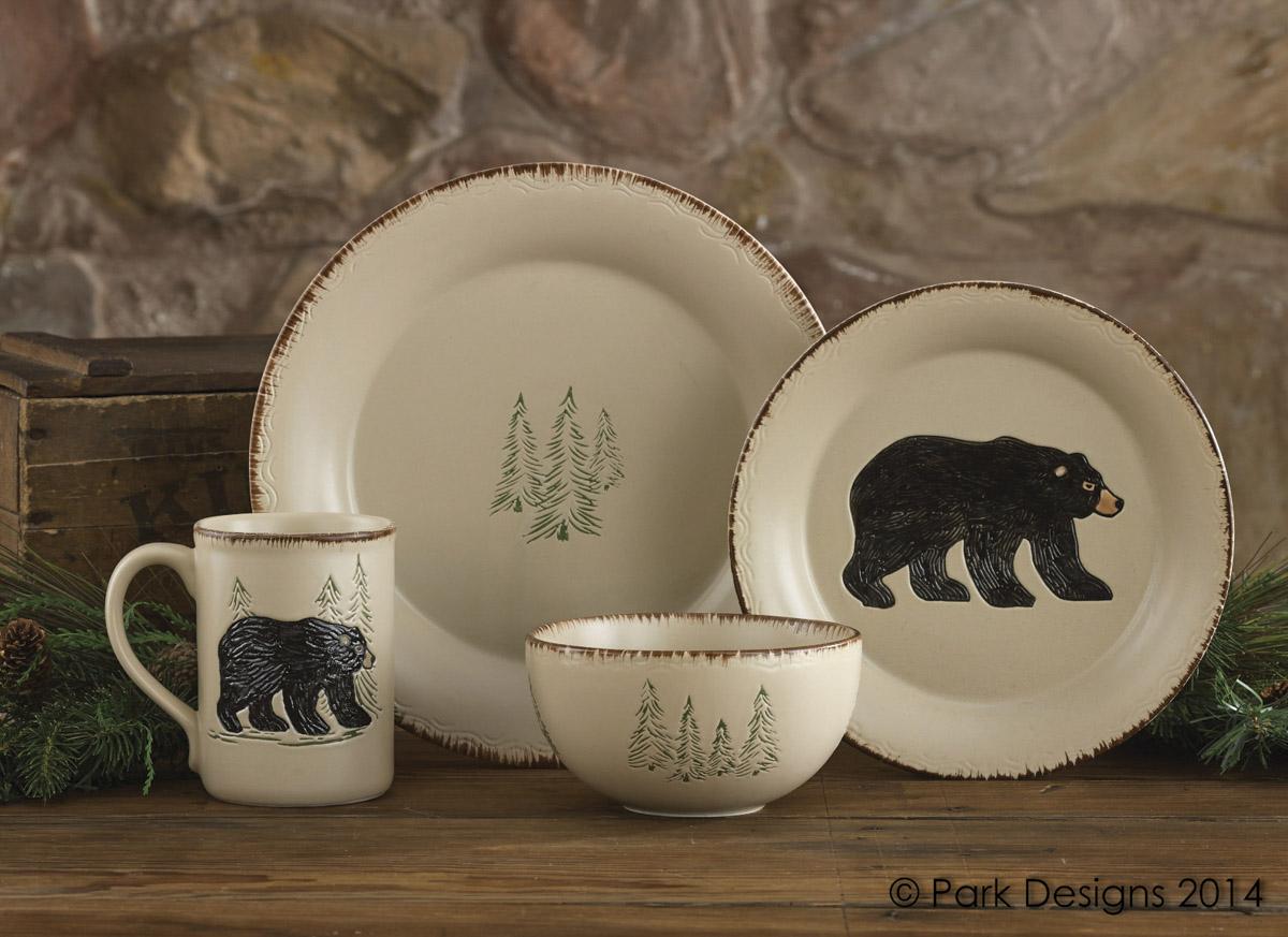 Black bear dinnerware set clearance